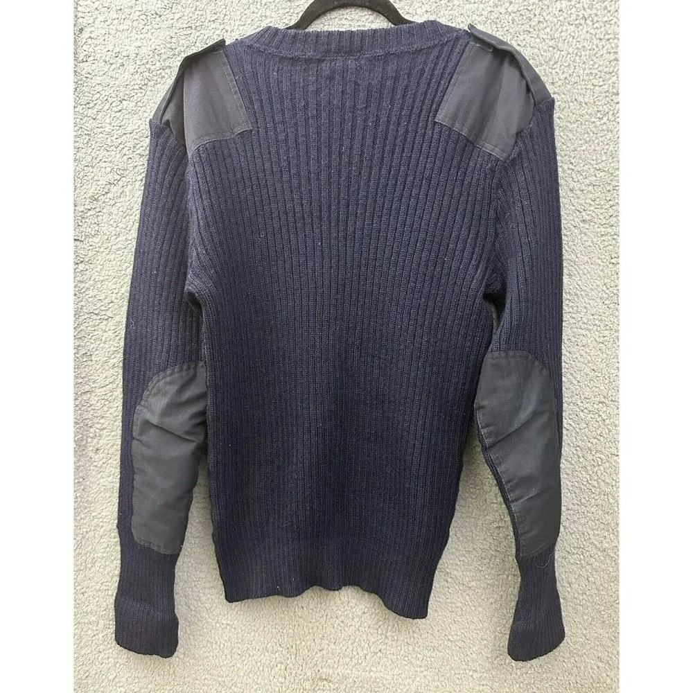 Brigade Quartermasters Sweater Mens XL Blue 100% Wool V Neck The Woolly Pully - Picture 5 of 6